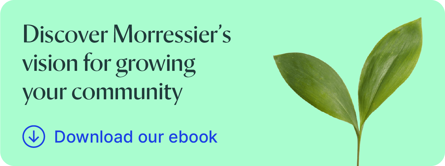 Green leaf on green background about growing member community
