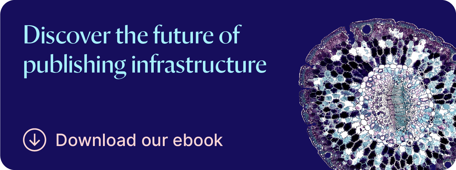Microscope cutting of a cell with messaging about the future of publishing infrastructure