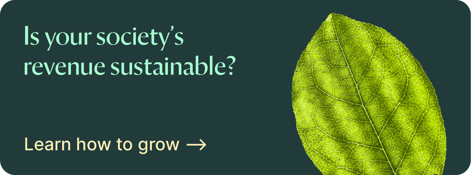 Is your society's revenue sustainable with green leaf on green background